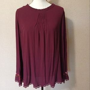 Burgundy Time and Tru Top Size Large(12-14)